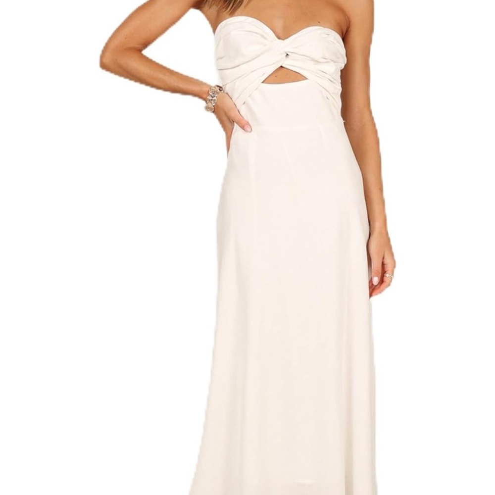 Petal and Pup White Strapless Dress